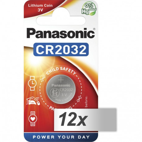 12x1 Panasonic CR 2032 liitium patarei VPE sisekarp