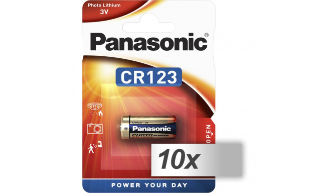 1x10 Panasonic Photo CR-123 A Lithium VPE Inner Box