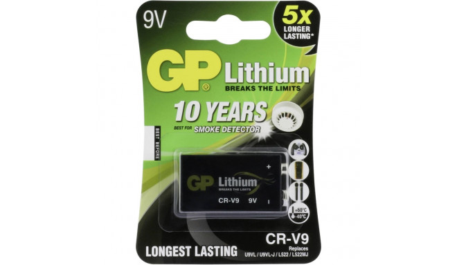 1 GP Lithium 9V patarei CR-V9 parim suitsuandurile jne