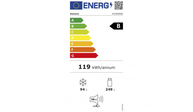 Siemens KG39E8IBA külmik-sügavkülmik