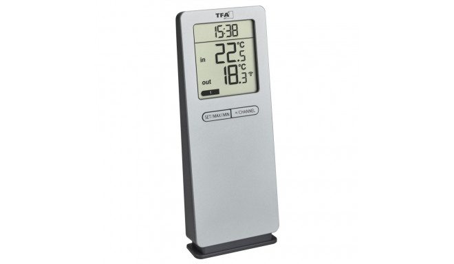 TFA 30.3071.54 silver LOGO 2.0 RC Thermometer