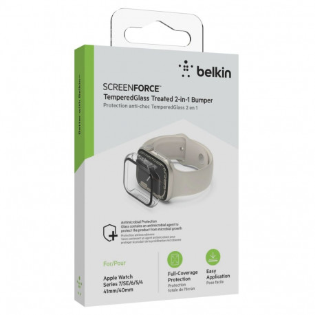Belkin TemperedCurve ekraanikaitse Apple Watch 4-8/SE 40/41mm läbipaistev