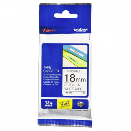 Brother labelling tape TZE-241 white/black 18 mm