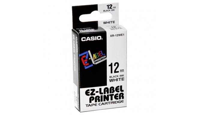 Casio XR-12 WE 12 mm black on white