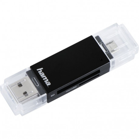 Hama USB 2.0 OTG kaardilugeja basic SD/microSD must