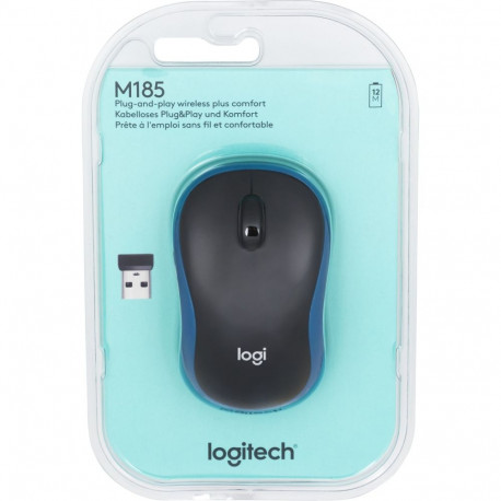 Logitech M185 must/sinine