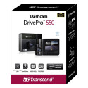 Transcend DrivePro 550 Kahe objektiiviga täis-HD 1080p kaasaskantav kaamera, sisaldab 64GB microSDXC