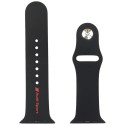 Audi Sport Red Logo Silicone Watch Strap for Apple Watch 44 / 45 / 46 / 49 mm - black