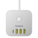 Baseus PowerCombo 7 in 1 Power Strip Cube, 3 AC + 3 x USB-A + 1 x USB-C 20W 1.5 m - white