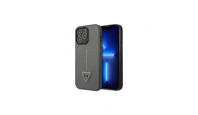 Guess Saffiano Triangle Logo case for iPhone 13 Pro / 13 6.1" - silver