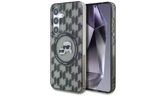 Case Karl Lagerfeld Button Karl&Choupette Heads On KL Pattern MagSafe Samsung Galaxy S25 black