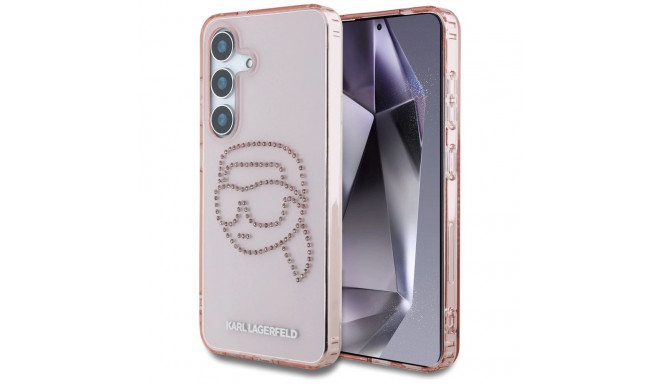 Karl Lagerfeld Rhinestones K. Head Logo Samsung Galaxy S25 Case Pink