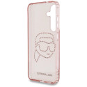 Karl Lagerfeld Rhinestones K. Head Logo Samsung Galaxy S25 Case Pink