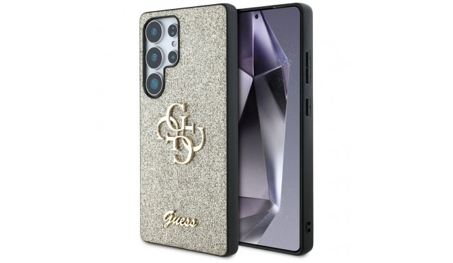 Guess Fixed Glitter Big 4G Metal Logo case for Samsung Galaxy S25 Ultra gold