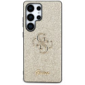 Guess Fixed Glitter Big 4G Metal Logo case for Samsung Galaxy S25 Ultra gold