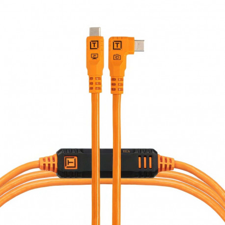 TetherPro Optima 10G USB-C, 4.6m, sirge ja nurga all, oranž