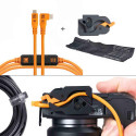 LeverLock & Cable Kit, Optima, 4.6m, Straight to Right, Orange