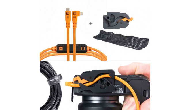LeverLock & Cable Kit, Optima, 4.6m, Straight to Right, Orange