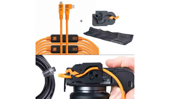 LeverLock & Cable Kit, Optima, 9.2m, Straight to Right, Orange