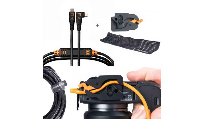 LeverLock & Cable Kit, Optima, 4.6m, Straight to Right, Black