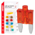 Mini kaitsmete komplekt, 10 osa, led märgutuli, näpitsad