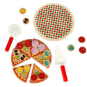 Pizzatoodete puidust mängukomplekt koos tarvikutega