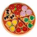 Pizzatoodete puidust mängukomplekt koos tarvikutega