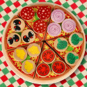 Pizzatoodete puidust mängukomplekt koos tarvikutega
