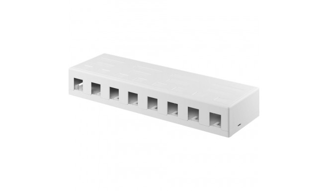 Keystone empty box for 8x Keystone with easy snap-on assembly