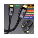 PremiumCord USB4™ Gen 3x2 40Gbps 8K@60Hz 240W Thunderbolt 3 angled cable 1.2m
