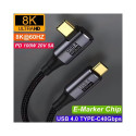 PremiumCord USB4™ Gen 3x2 40Gbps 8K@60Hz 240W Thunderbolt 3 angled cable 1.2m