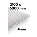 Greenhouse multiwall sheet / clear polycarbonate 2100x6000mm - 4mm, 3pcs.