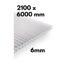 Šiltnamio daugiasienis lakštas / skaidrus polikarbonatas 2100x6000mm - 6mm, 3vnt.