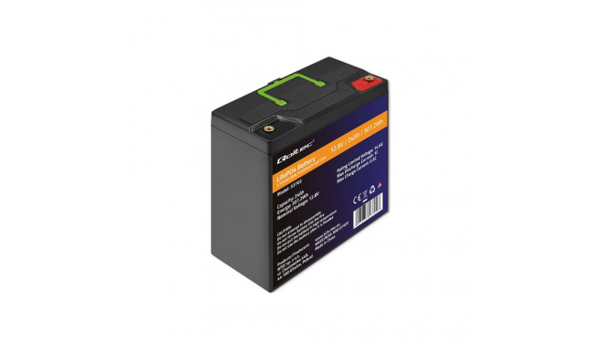 QOLTEC 53702 LiFePO4 liitium-raudfosfaataku / 12.8V / 24Ah / 307.2Wh / BMS