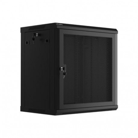 LANBERG seinakapp 19-tolline 12U 600x450 võrest uksega must kokkupandav