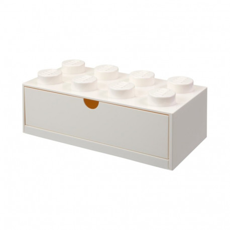 LEGO Schreibtischschublade 8             (weiß, Noppen)
