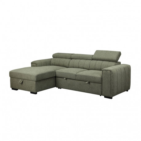 Corner sofa bed ODELIA LC, light green