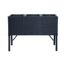 Lillekast WICKER 78x33xH54cm, must