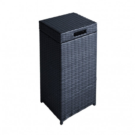 Trash box WICKER 30x30xH71cm, black