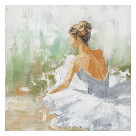 Oil painting 80x80cm, dancer in white