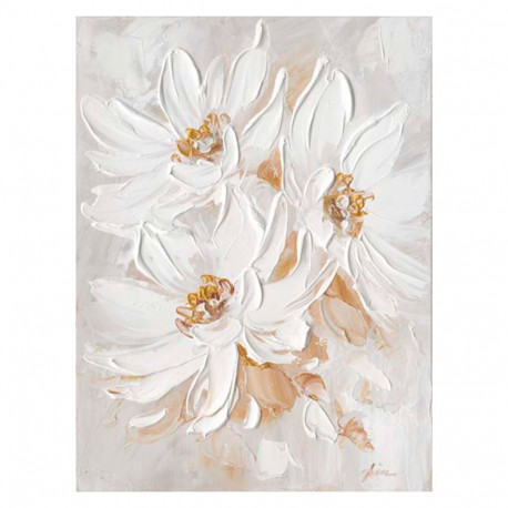 Oil painting 60x80cm, three white flowers