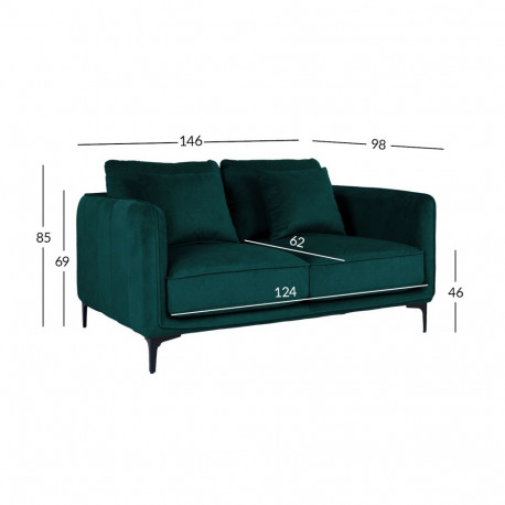 Sofa BIANKA 2-seater, green