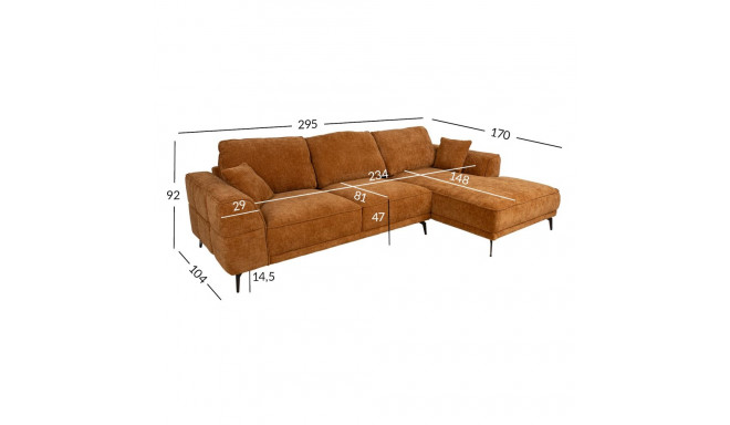 Corner sofa OLIVIA RC, brown