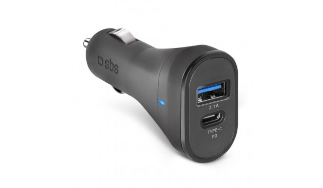 Car Charger 3100mAh Type-C USB 2.1A By SBS Black