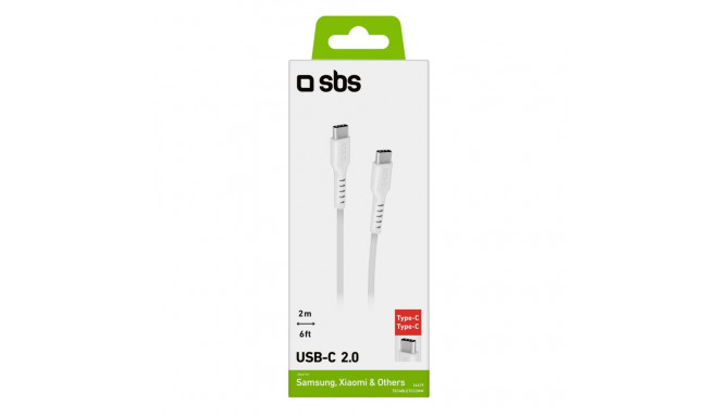 Type-C to Type-C Cable 2.0 2m By SBS White