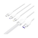 USB 2.0 A to 3-in-1 6A cable Vention CTRWG 1.5M (white)
