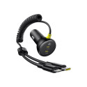 60W Baseus USB-C car charger + Lightning cable (Black)