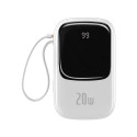 Powerbank Baseus Qpow PRO with Lightning cable, USB-C port and USB 20000mAh, 20W  (White)