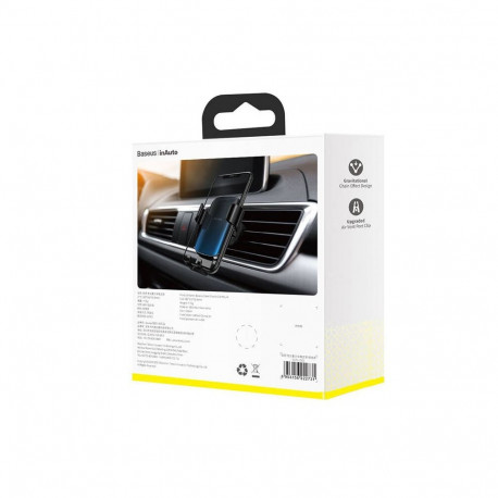 Baseus Glaze gravitational car holder for ventilation grid, aluminum (black)
