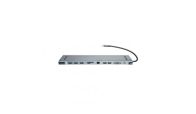 Baseus Enjoyment Series Multi-functional Type-C intelligent HD HUB（PD/HD4K*2/VGA/RJ45/SD/TF/USB*3/Au